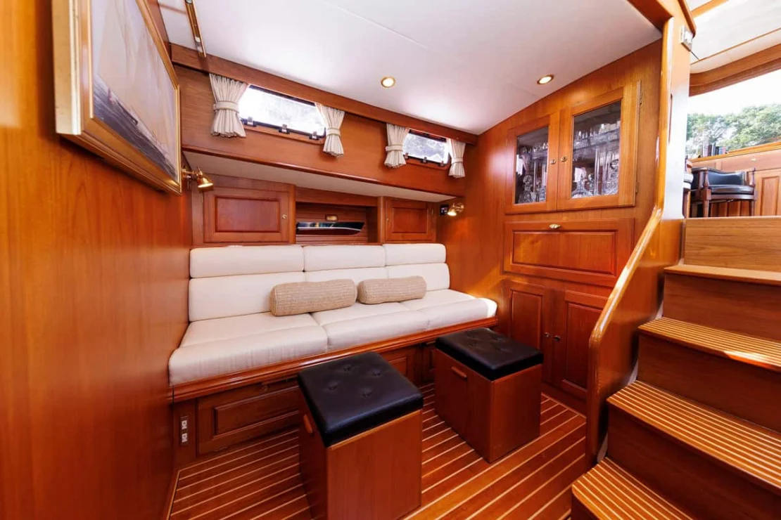 2008 Alden 52 Salon Express, settee.