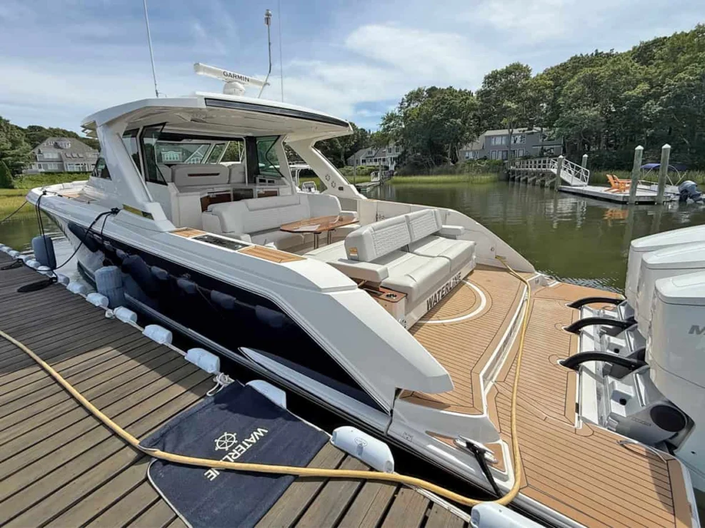 2022 Tiara 48LS, cockpit and swim platform.
