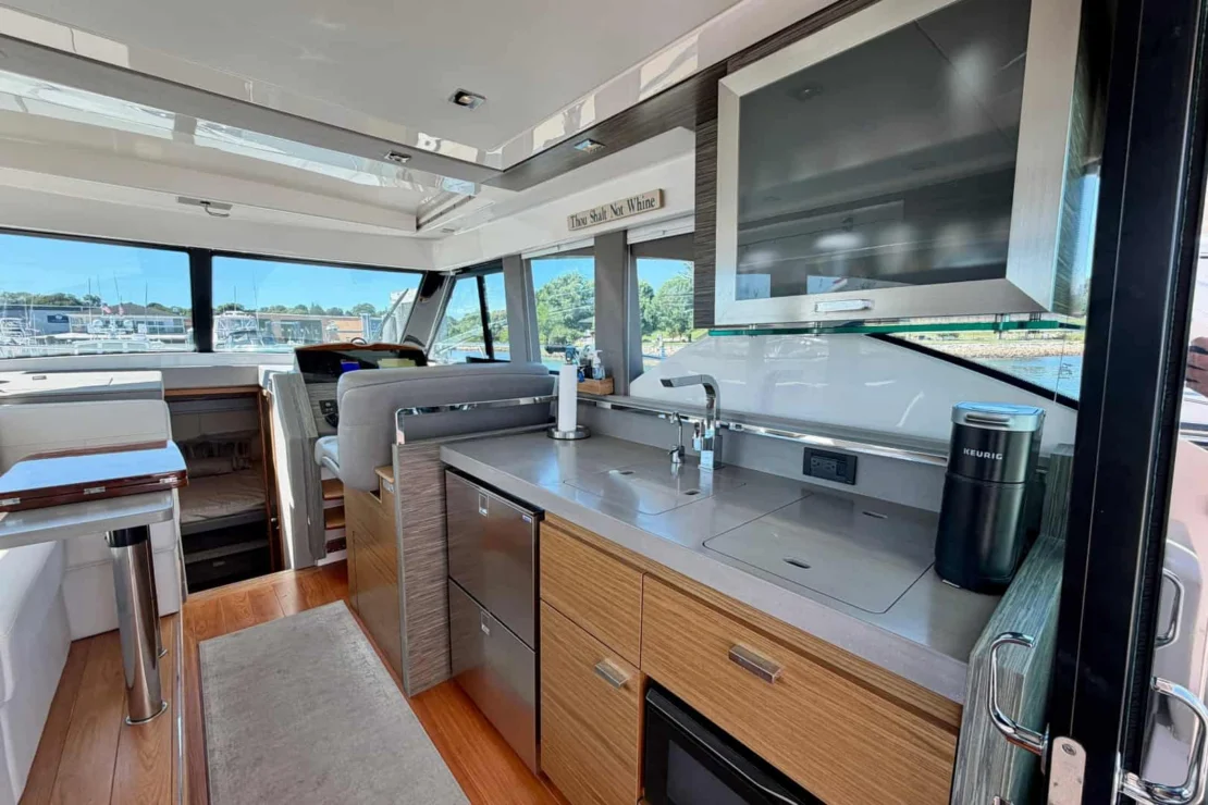 2020 Tiara C39 Coupe, galley to port.