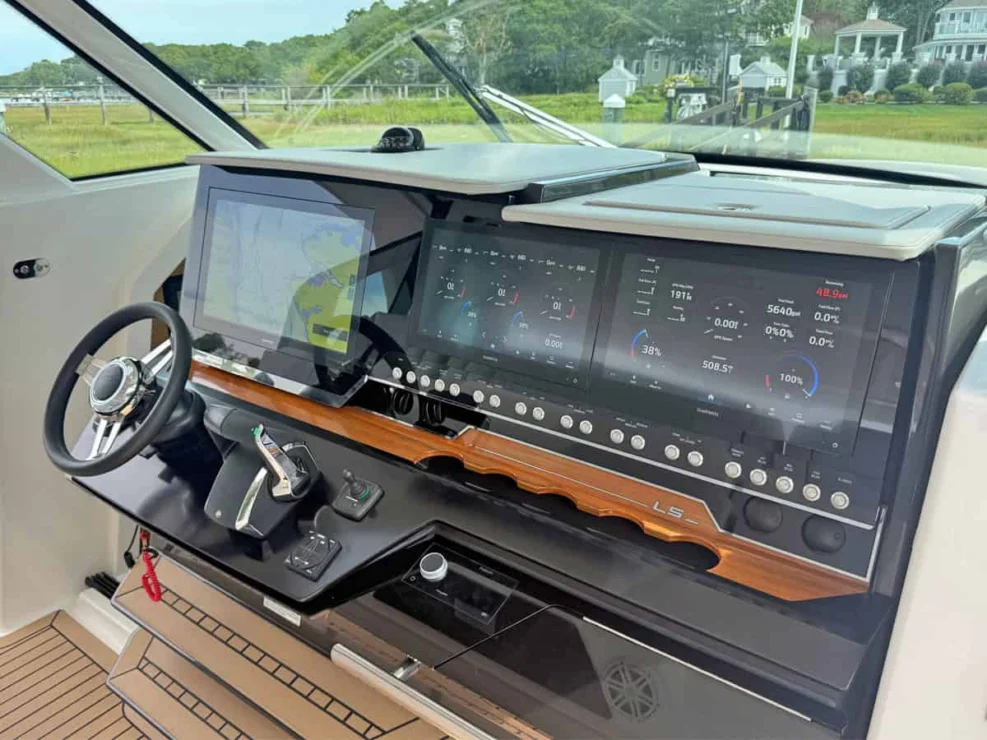 2022 Tiara 48LS, helm station detail.