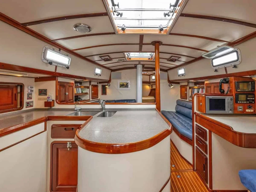 1983 Morris Ocean Series 44 salon looking forward.
