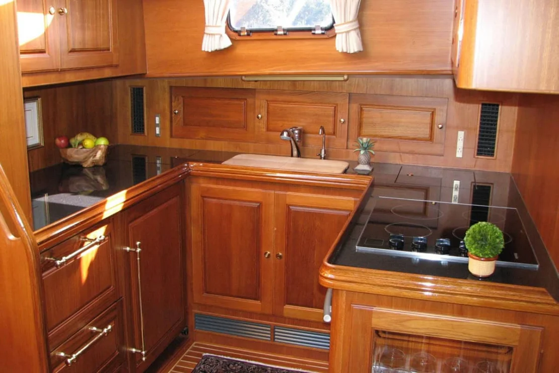 2008 Aden 52 Salon Express, galley close up.