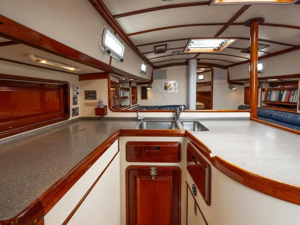 1983 Morris Ocean Series 44 galley with countertops.