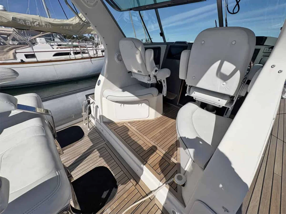 2011 Protector Tauranga 41 helm area forward.