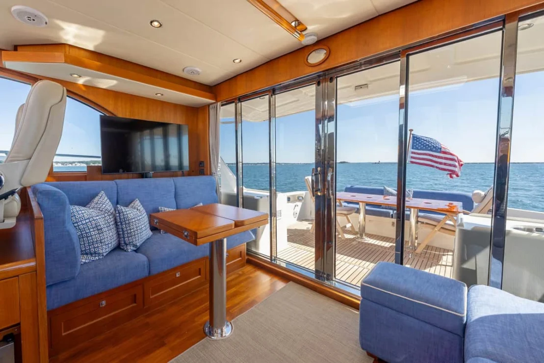 Grand Banks Eastbay 50, large sliding doors.