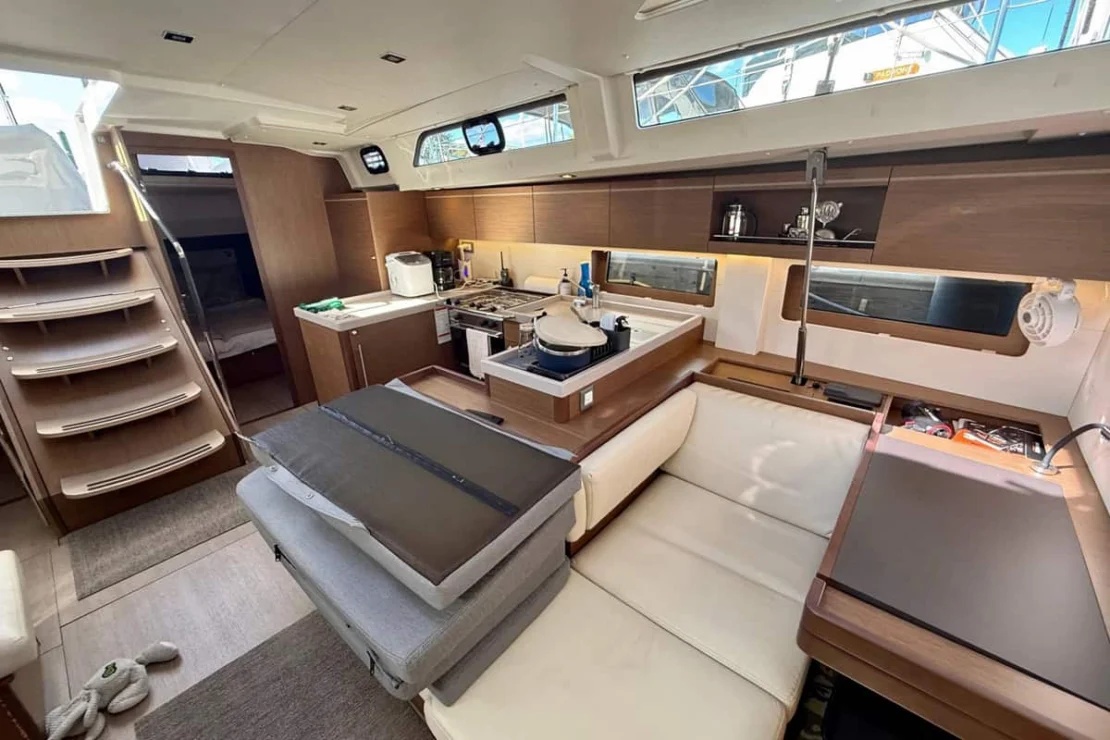 Beneteau Oceanis 51, galley looking aft.