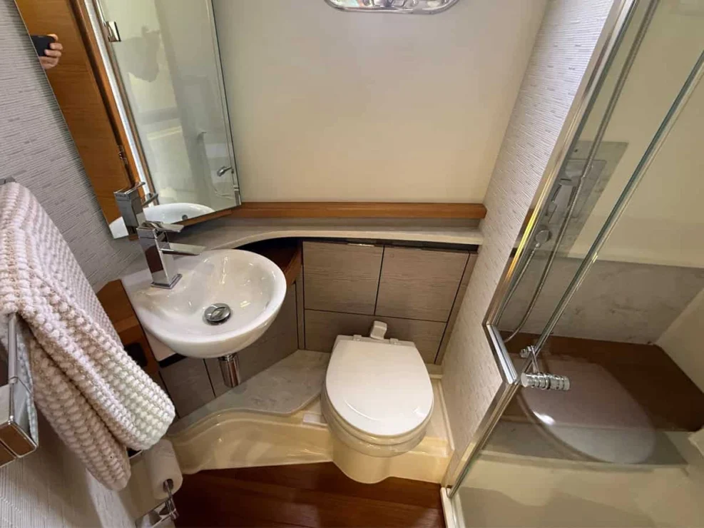 2022 Tiara 48LS, head and vanity.