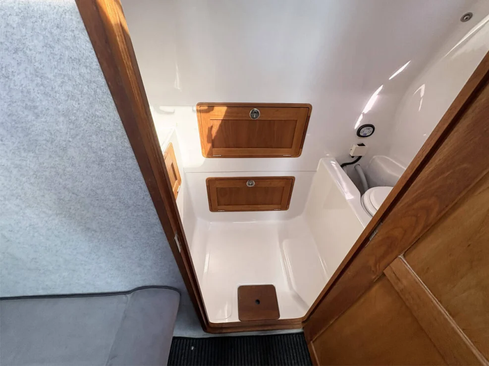 2011 Protector Tauranga 41 head and sink forward.