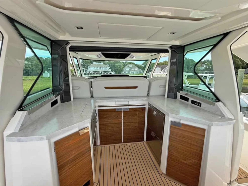 2022 Tiara 48LS, galley area.