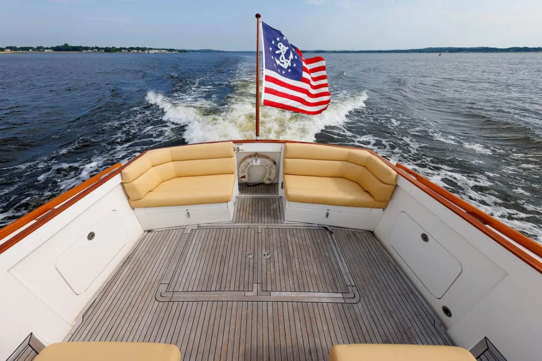 2008 Aden 52 Salon Express, cockpit looking aft.