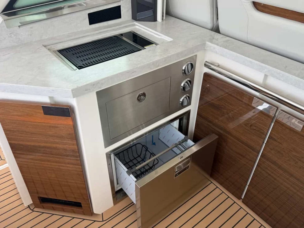 2022 Tiara 48LS, galley compartment.