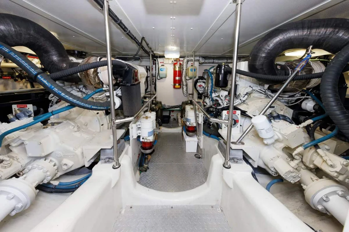 2008 Aden 52 Salon Express, engine room.