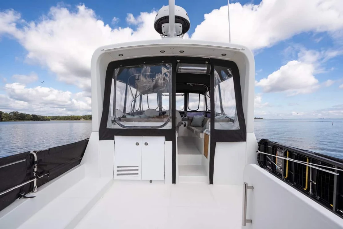 Beneteau Oceanis Swift Trawler 50 flybridge access.