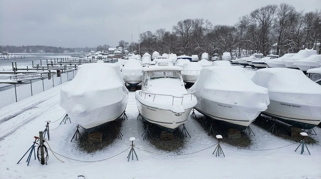 Boats on the hard for winter storage.