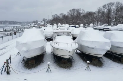 Boats on the hard for winter storage.