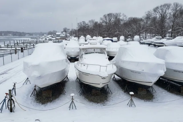 Boats on the hard for winter storage.
